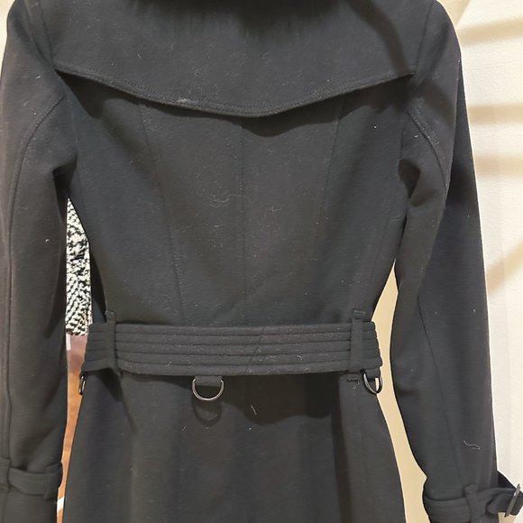 Burberry wool cashmere trench coat with removable fur collar - Picture 3 of 6